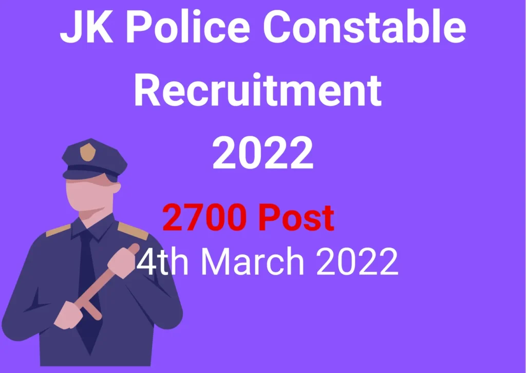 JK Police Constable Recruitment 2022