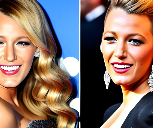 Blake Lively With Side Part Hairstyle