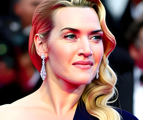 Kate Winslet With Side Part Hairstyle